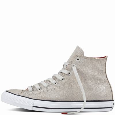 Converse Chuck Taylor All Star Fashion Leather High Tops Womens - White/Black Shoes (556MROHQ)